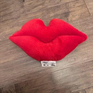 Red Lips Valentine Plush Throw Accent Pillow
